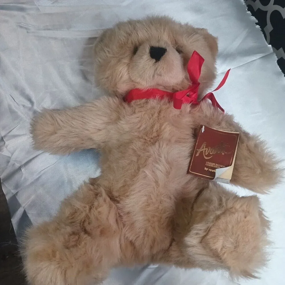Vintage Applause Avanti Italy Leather Tag Teddy Bear Plush 1990s‎ Ltd 2492/6000